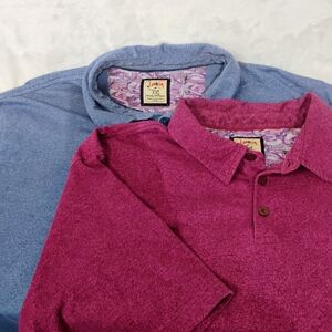 2 J Garcia Polo Shirt Mens XXL Short Sleeve Purple Blue Casual 2XL Bundle Lot O